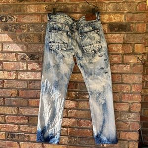 Size 36 PRPs Barracuda straight leg acid wash denim jeans.